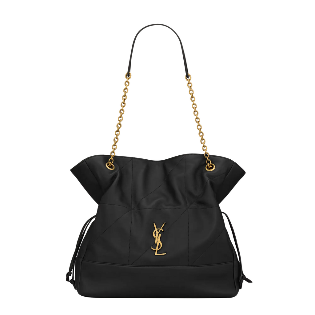 Bolso Negro YSL Grande Elegante con Cadena Dorada – Estilo Sofisticado y Atemporal