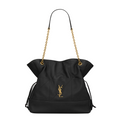 Bolso Negro YSL Grande Elegante con Cadena Dorada – Estilo Sofisticado y Atemporal
