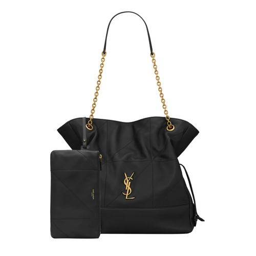 Bolso Negro YSL 35cm Elegante con Cadena Dorada – Estilo Sofisticado y Atemporal