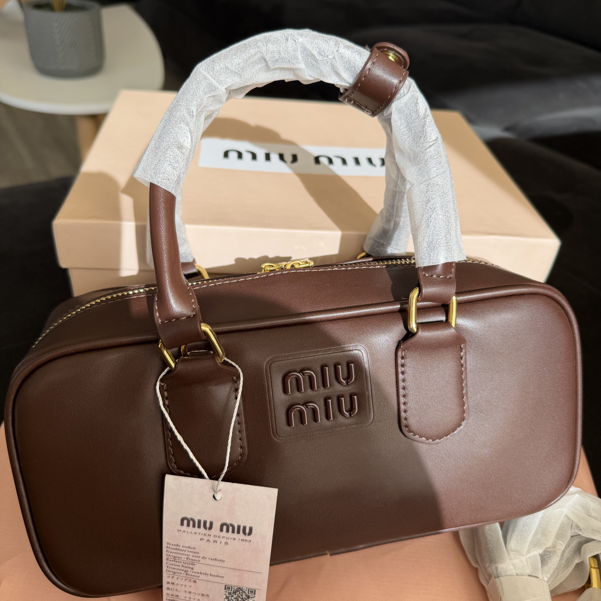 Bolso miu miu chocolate 27cm