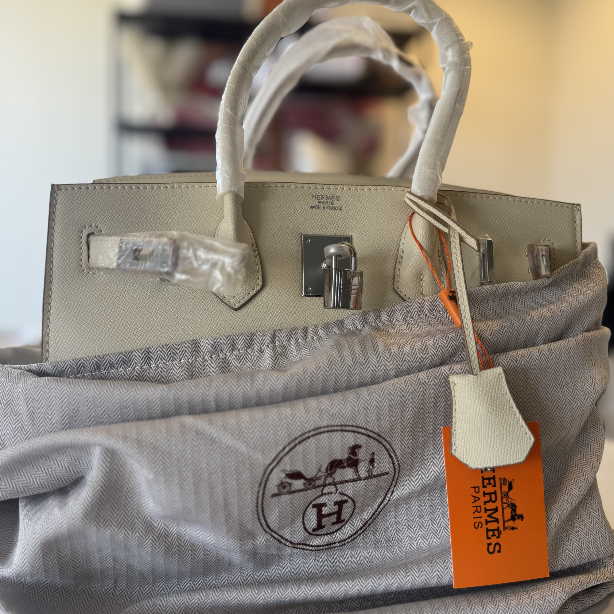 Hermes birkin 30cm crema