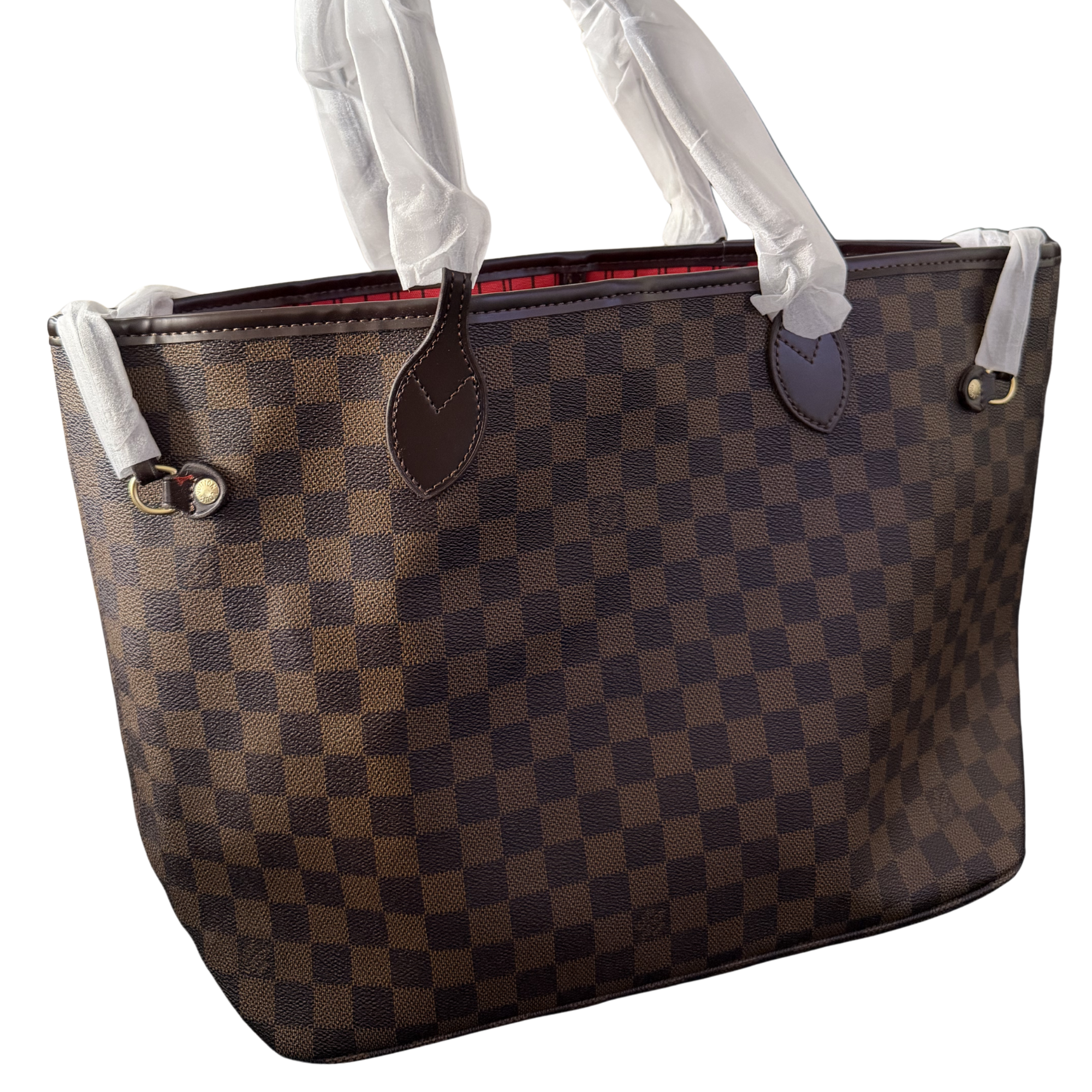 Bolso neverfull cuadros marron/cherry MM – LV