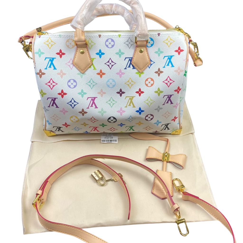 LV speedy 30cm Monogram Multicolor Blanca