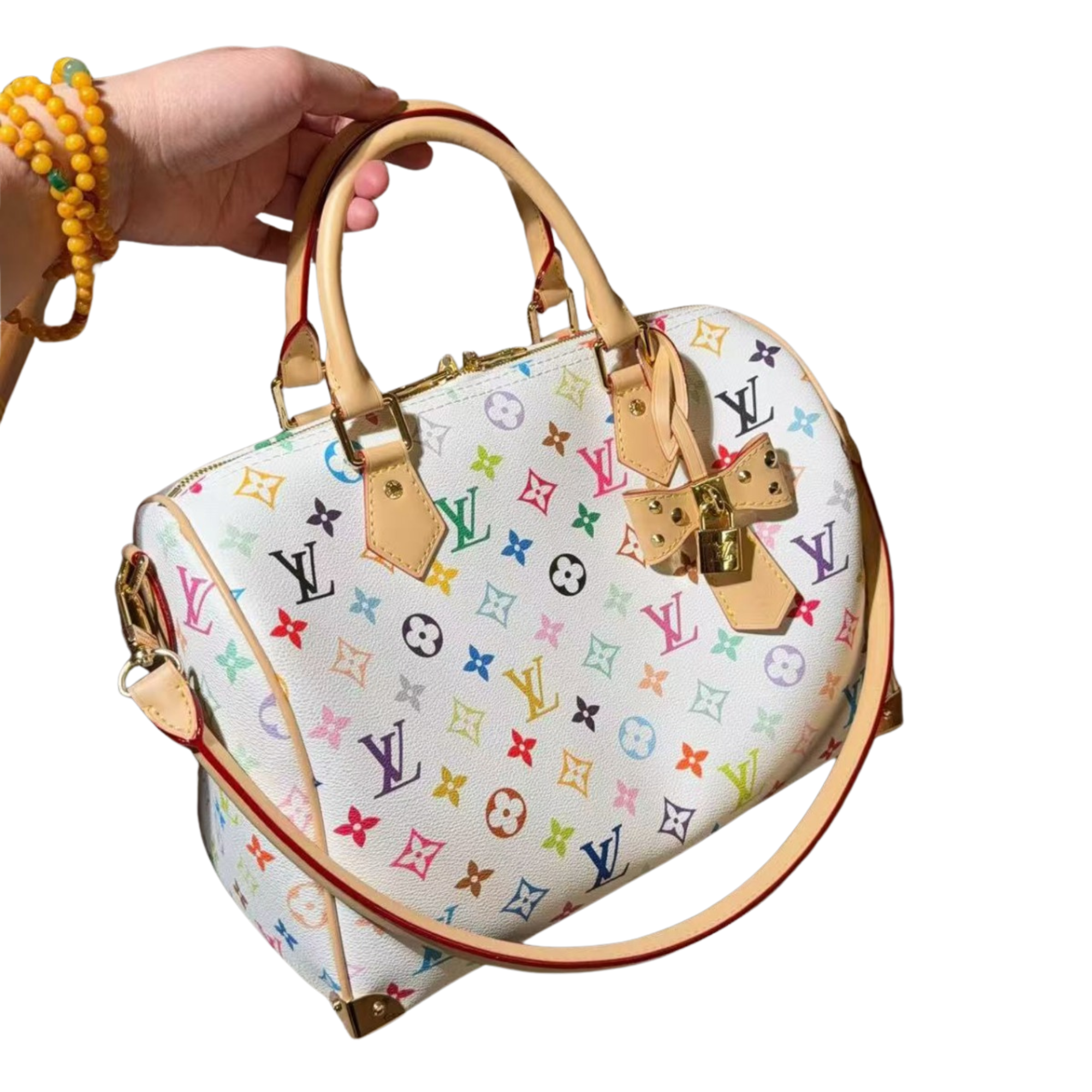 LV speedy 30cm Monogram Multicolor Blanca